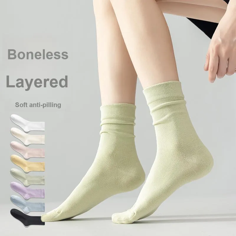 MIIOW Mid Calf Socks Women's 5 Pack-2