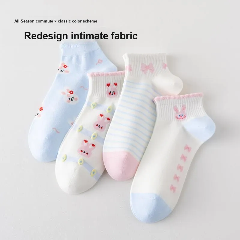 MIIOW No Show Socks Women's 4 Pack Mixed Color-2