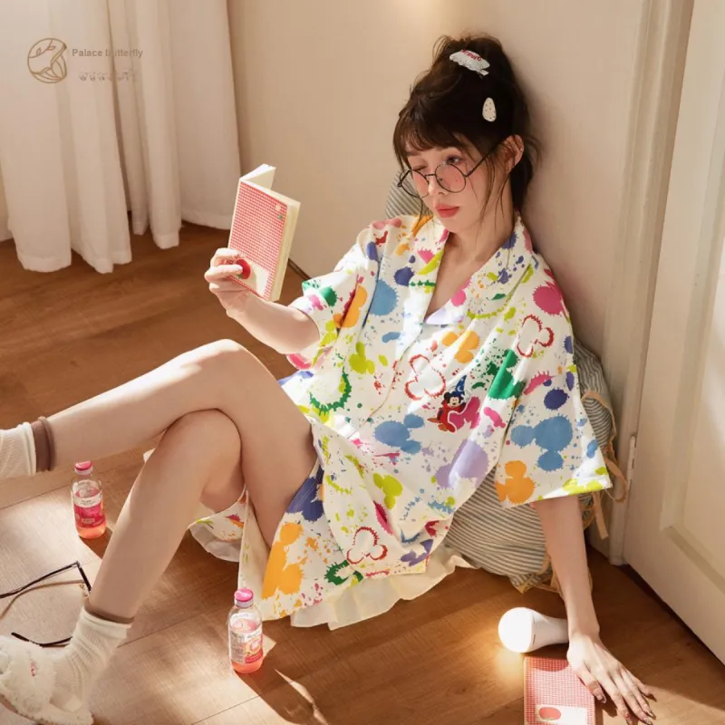 Gongdie x Disney Pajama Set Women's White, Gift Box Set-1