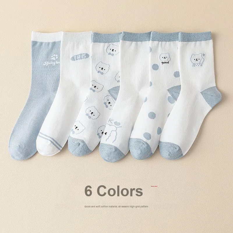 Yalu Mid Calf Socks Women's 5 Pack-15
