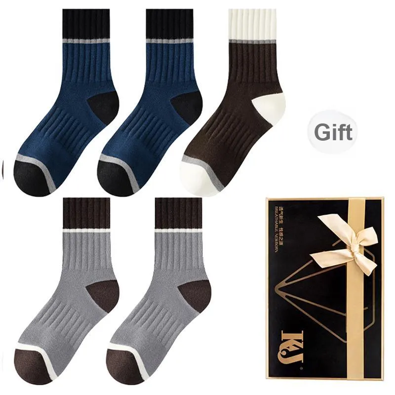 KJ Mid Calf Socks Men's Gift Box Combination Mixed Color-13