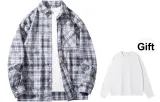 Gray Plaid Fleece-Lined (Includes Long-Sleeved T-Shirt)