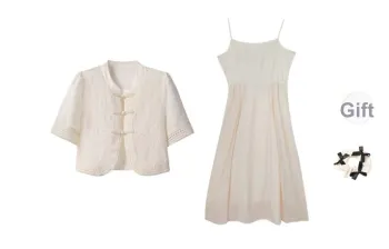 TURN UP Skirt Set Women's Apricot Two Piece Set+Bowknot Hair Tie Includes