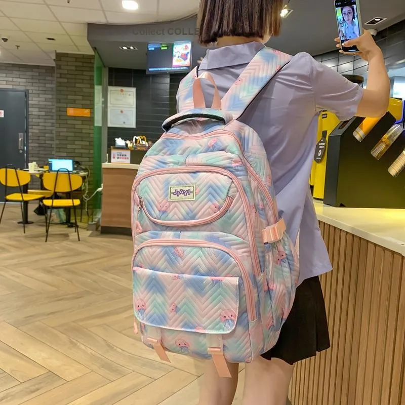 OURFUN Nylon Backpack Unisex Multicolor-13