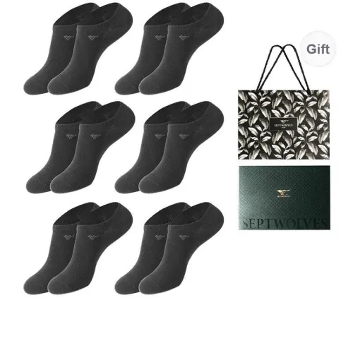 SEPTWOLVES No Show Socks Men's 6 Pairs Gift Box Packaged