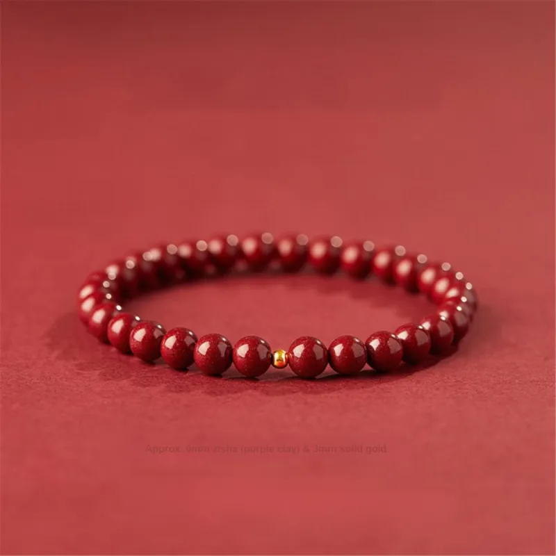 Full House Reconstructed Cinnabar Jade Bracelets Unisex-7
