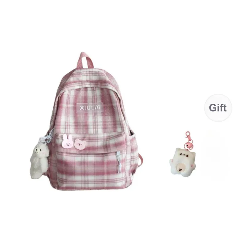 URBAN FOREST Cotton Linen Blend Backpack Unisex Black/Gray/Purple/Blue/Green-9