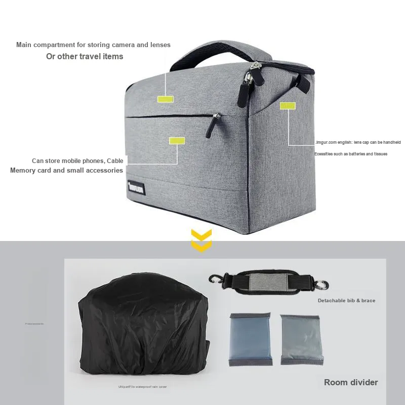 WOLFGANG Micro SLR Camera Bag DF026 Waterproof Canvas Oil Skin Bag Compatible With Canon, Nikon, Etc.-7