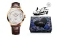 Rose Case White Dial Black Leather Strap