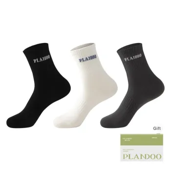 PLANDOO Mid Calf Socks Men's Shopping Bag 3 Pack