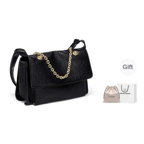 CNOLES PU Leather Casual Commute To Work Crossbody Bags Shoulder Bags Women's Black