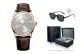 Rose Gold Case Silver Dial Brown Leather Strap