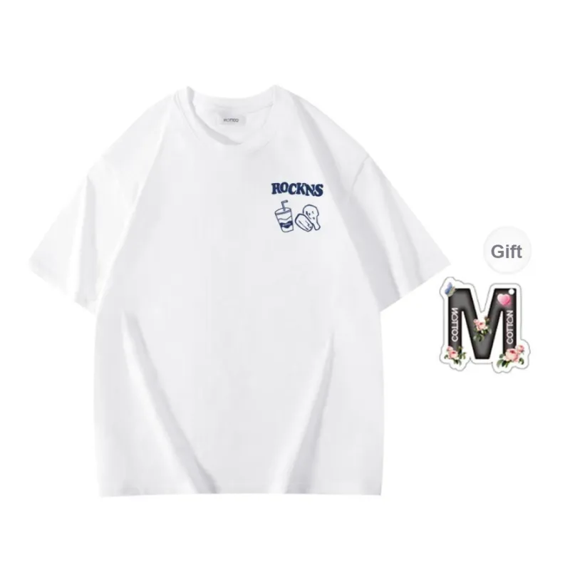 Cotton Shopping Drop Shoulder Sleeve T-Shirt Unisex-1