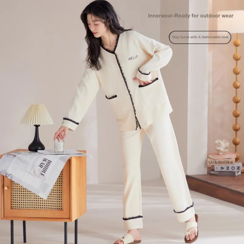 MIIOW Pajama Set Women's Cream Apricot-3