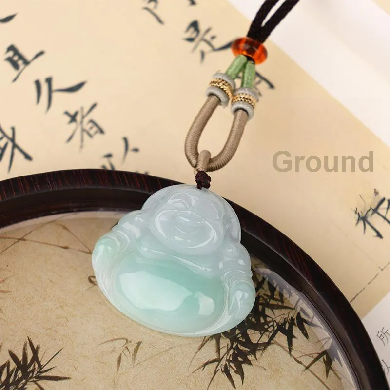 Clear Snow Ice Glutinous Jadeite Pendants Unisex-2