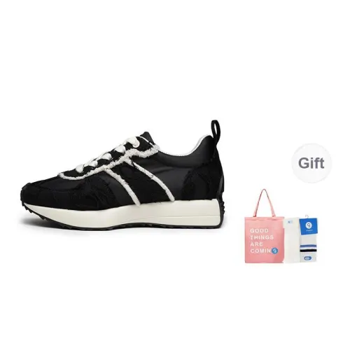 GONGJI Casual Shoes Women's Mid Top Black White