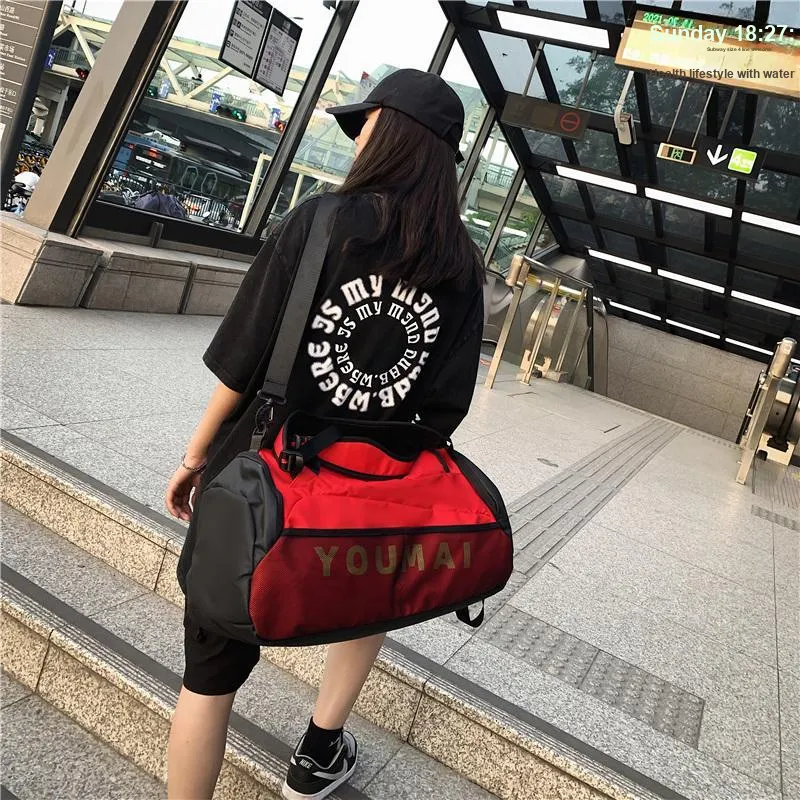 PULUWIRR Nylon Gym Bag Tubas Unisex Black/Red/Green/Khaki/Yellow/Pink-13