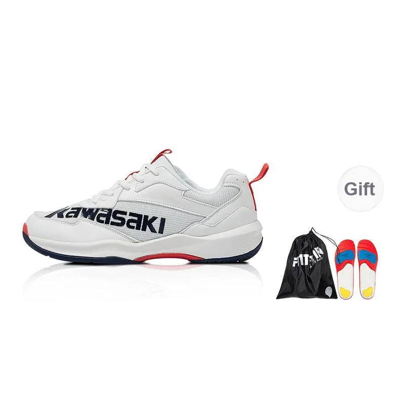 Kawasaki Cushioning Wear Resistant Low Top Badminton Shoes Unisex Navy Blue White-6