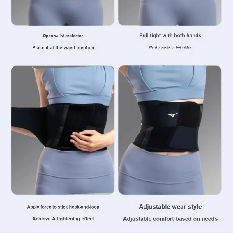 Mizuno Back Support Braces Running Fitness Breathable Protective Compression Slip Resistant Black Elastane Unisex-3