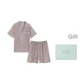 [Gift Box Set]Apricot Field Check (Short-Sleeved Shirt+Shorts Men's Clothing Set)