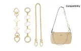 Gold-Tone Extender Chain 40cm+Four-Leaf Clover 12cm+Moon 15cm
