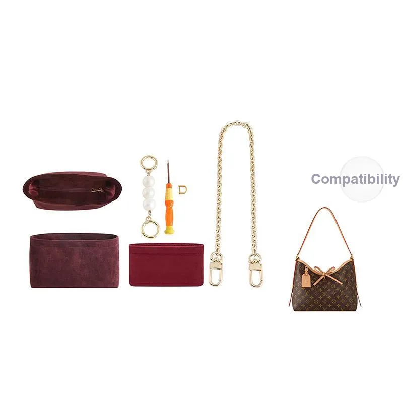 Velvet Nylon Customized Medium Bag Storage Anti Deformation Lining Women's Bag Accessory Women's Burgundy