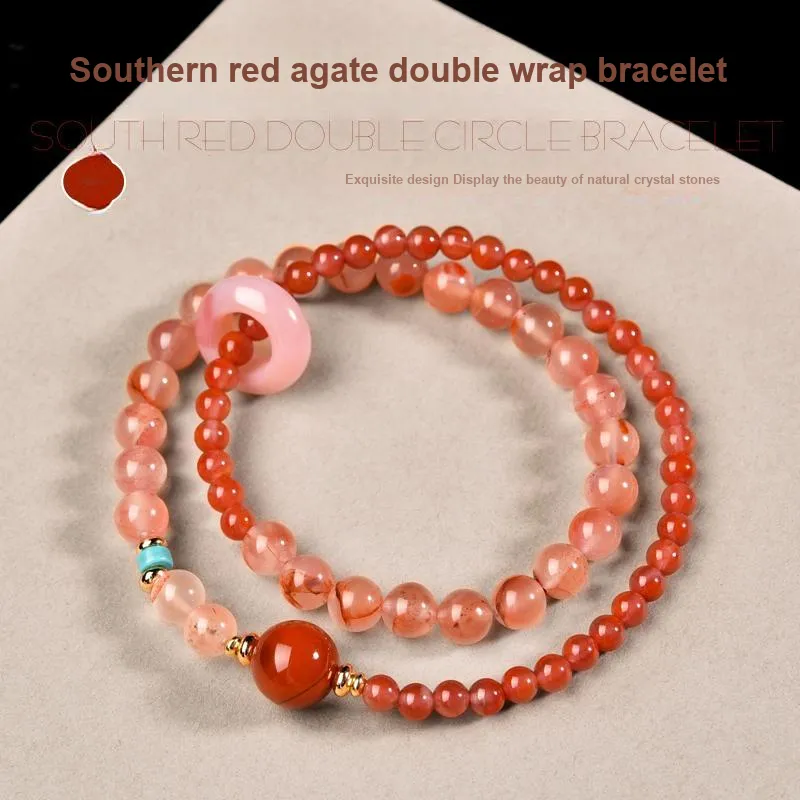 Lingfei South Red Agate Fine Jade Bracelets Women's-1