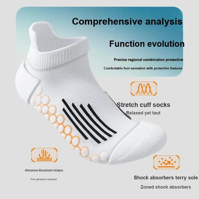 TLXT Running Socks Men's Lightweight Breathable Comfortable Shock Absorbers Moisture Wicking, Students Basketball Socks-1