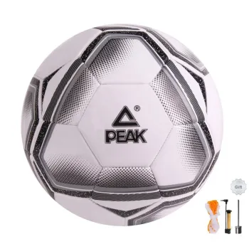 PEAK Size 5 Soccer PVC Machine Stitched Soccer Ball Unisex White Black