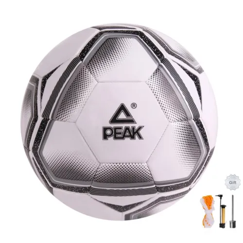 PEAK Size 5 Soccer PVC Machine Stitched Soccer Ball Unisex White Black