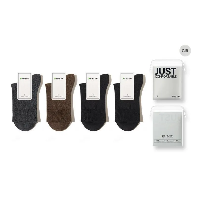 FIRS Mid Calf Socks Men's Shopping Bag 4 Pack-22