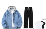 Clothing Sets (Blue Top+Black Pants) (Includes Short-Sleeved Shirt)