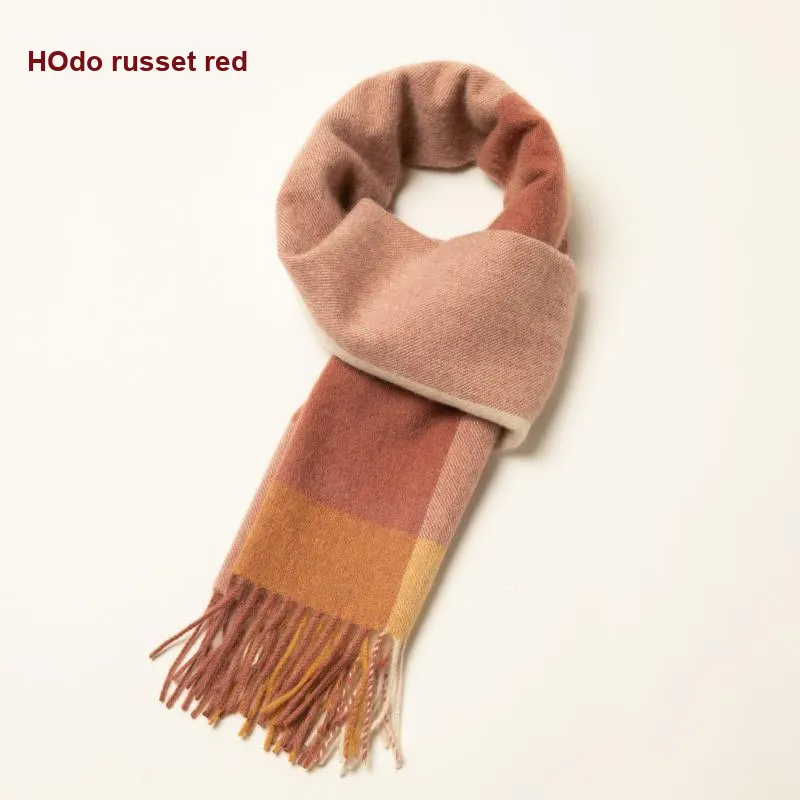 Red Bean 100% Cashmere Knit Scarves Women's-1