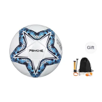 PSYCHE Size 5 Soccer PU Seamless Thermal bonding Unisex Azure Blue Marine