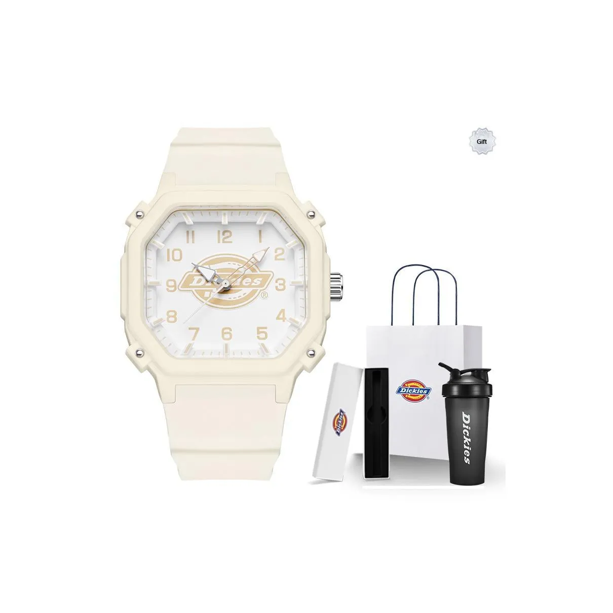 Dickies Наручные часы Кварцевый механизм Белый циферблат Женские часы Классический Праздничная коробка