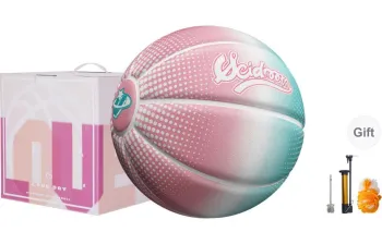 VEIDOORN Rubber Basketball Pink Green Gradient Size 7/5 Size/6 Size Training