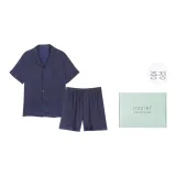 [Gift Box Set]Pocket (Short-Sleeved Shorts) Dark Blue Men's Clothing Sets