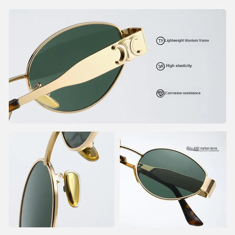 MITHAOL KUSC Β Titanium Oval Sunglasses Unisex-2