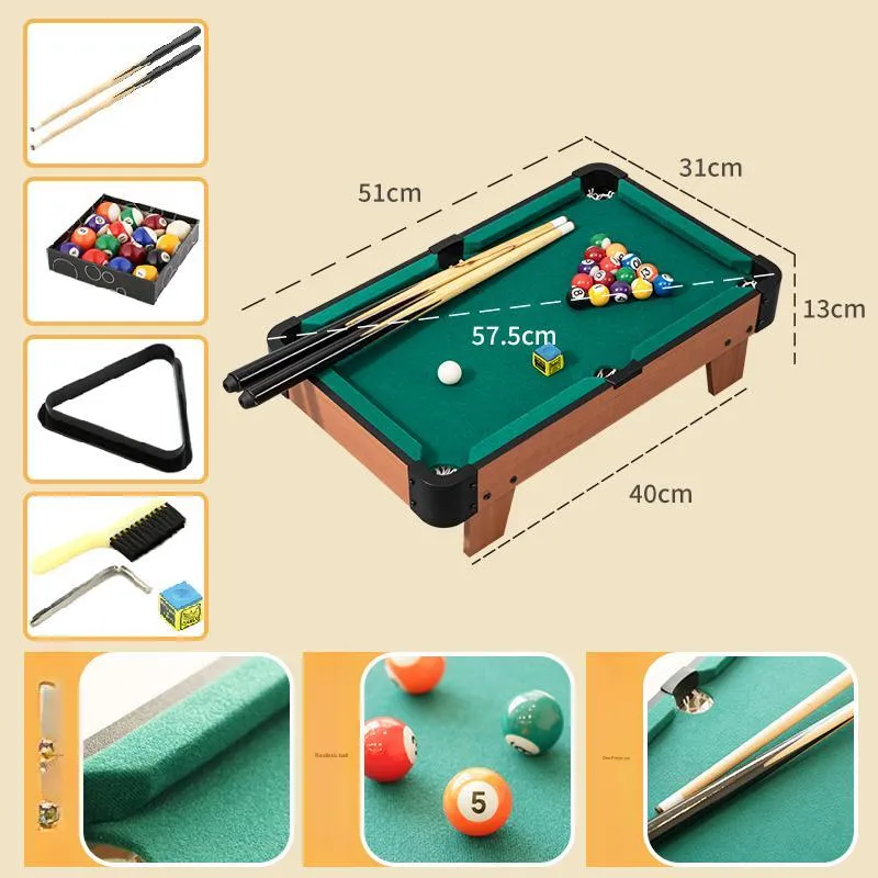 HUANGGUAN Large Size Raised Base Green Pool Table Parent And Kid Interactive Games Board Games-4