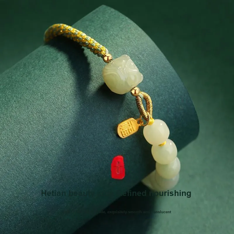 Fu Ru Ji Hetian Jade Bracelets White Jade/Pale Greenish White Jade Women's-3