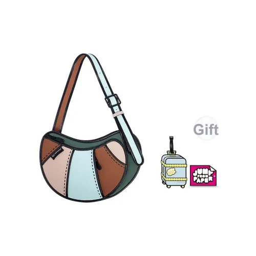 JumpFromPaper Синтетическая кожа Нейлон Croissant Сумка на плечо Обычный Женские Джинсы Пудра Матча Зеленый