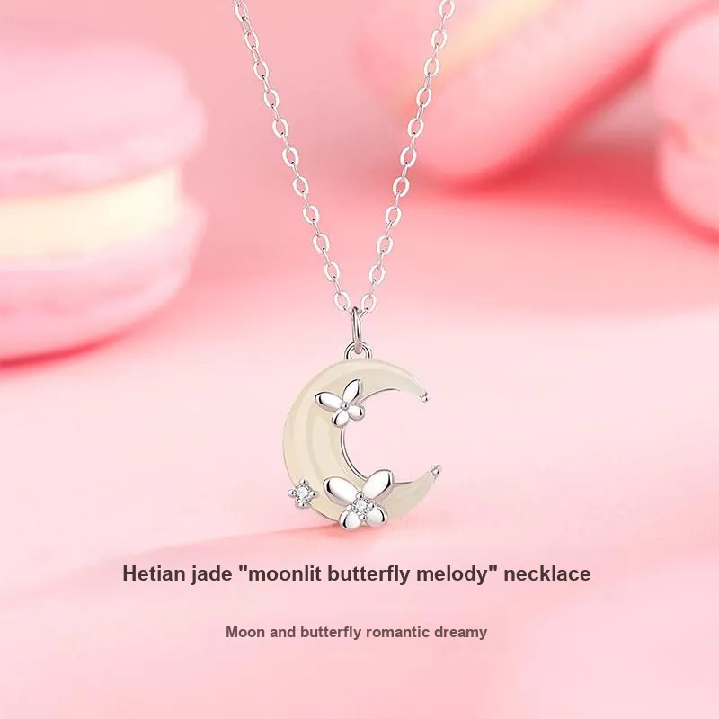 VANA Hetian Jade Necklaces Pale Greenish White Jade Women's-1