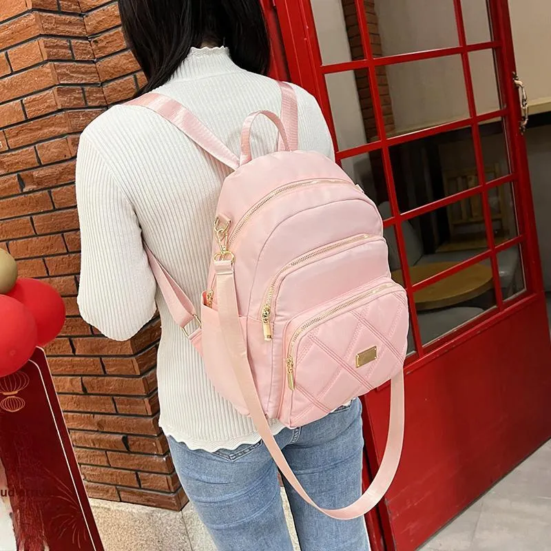 Yalu Oxford Backpack Regular Women's Silver/Black/Pink/Violet/Apricot-14