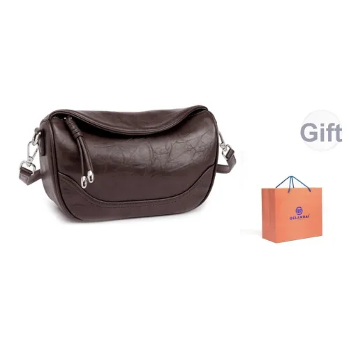 GELANDAI Сумка через плечо из коровьей кожи Женская Черная Шоколадная