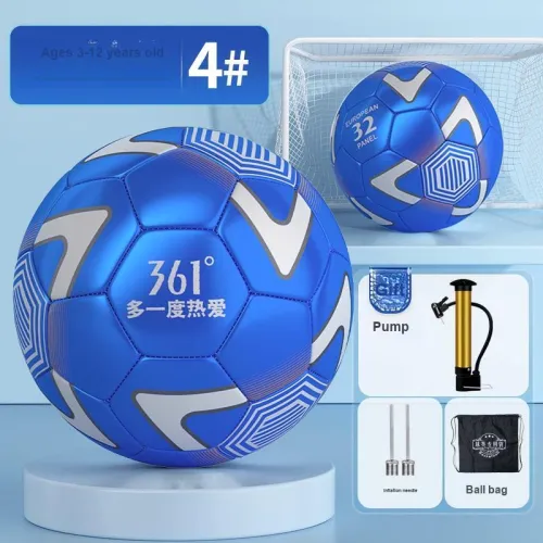 361° Size 4 And Size 5 Ball Soccer PU Machine Stitched Soccer Ball Unisex Azure Blue
