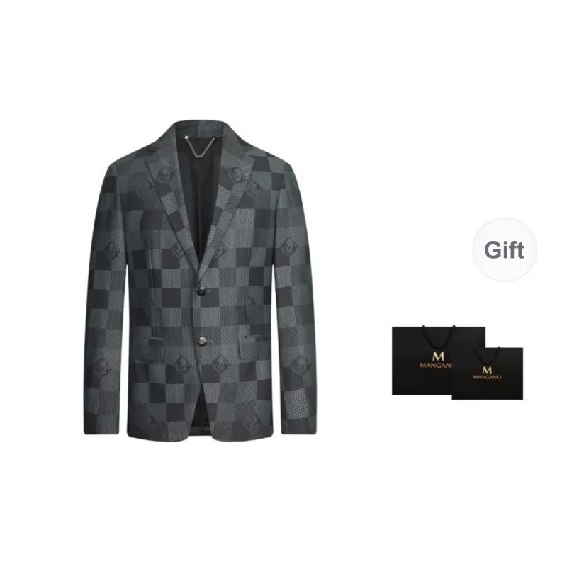 MANGANO Business Suits Men Pattern Includes Brand Shopping Bag-2