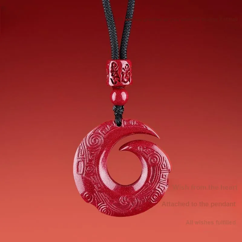 MY WORLD BEGINS AND ENDS WITH YOU Reconstructed Cinnabar Necklaces Unisex-6