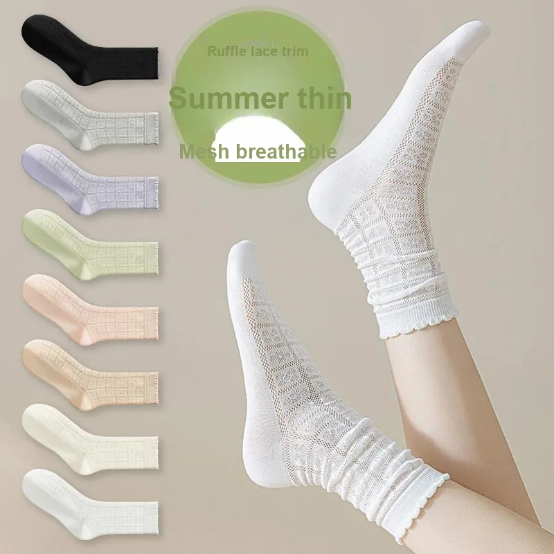 MIIOW Mid Calf Socks Women's 5 Pack-26