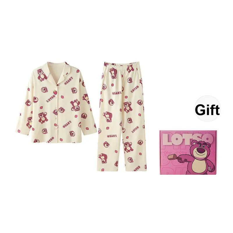 JINGYUN x Disney Co op Series Pajama Set Spring Fall Women's Gift Box Set, Ecru