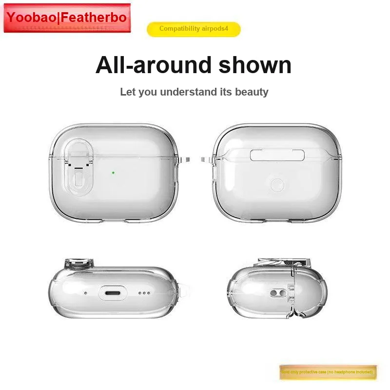 Yoobao Compatibility AirPods Full Collection TPU Transparent Ice Crystal Lock Design Headphone Cases-11